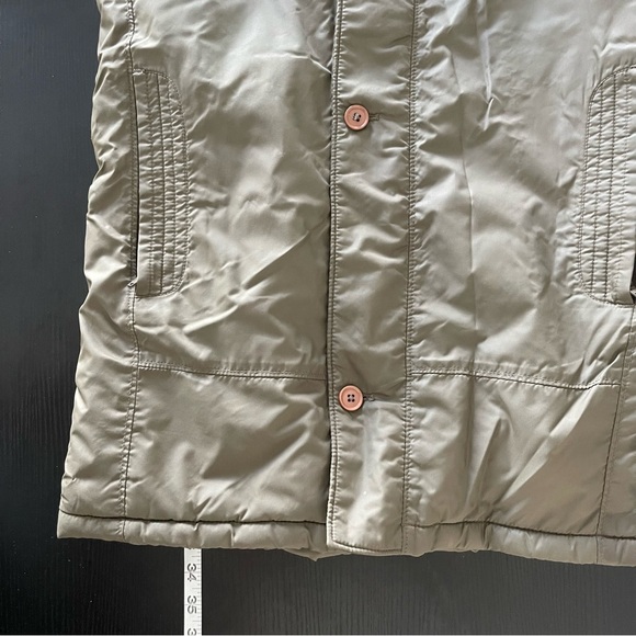 Lure Jeans Co. green bomber jacket with brown faux fur lining - Picture 12 of 13